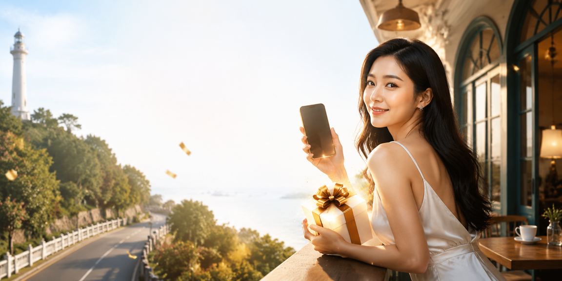 Người dùng Vũng Tàu mở app casino trên điện thoại bên ly cà phê buổi sáng